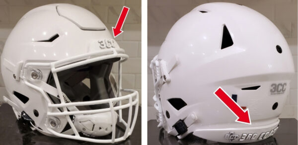 Front and Back 3D Football Helmet Bumpers